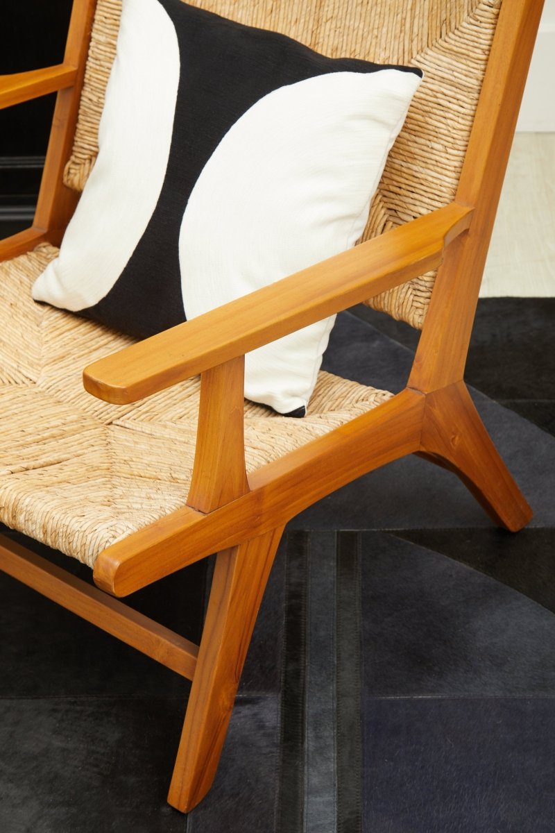 Matto Safira Large Deco Black And Grey Hair On Leather Rug - OPULENT Co