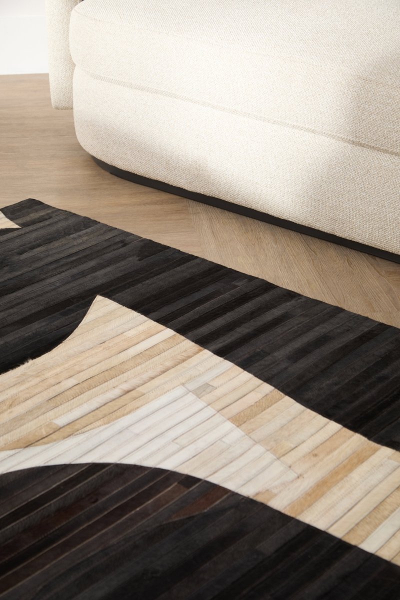 Matto Safira Small Abstract Hair On Leather Rug - OPULENT Co