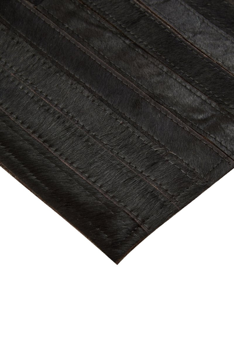 Matto Safira Small Abstract Hair On Leather Rug - OPULENT Co