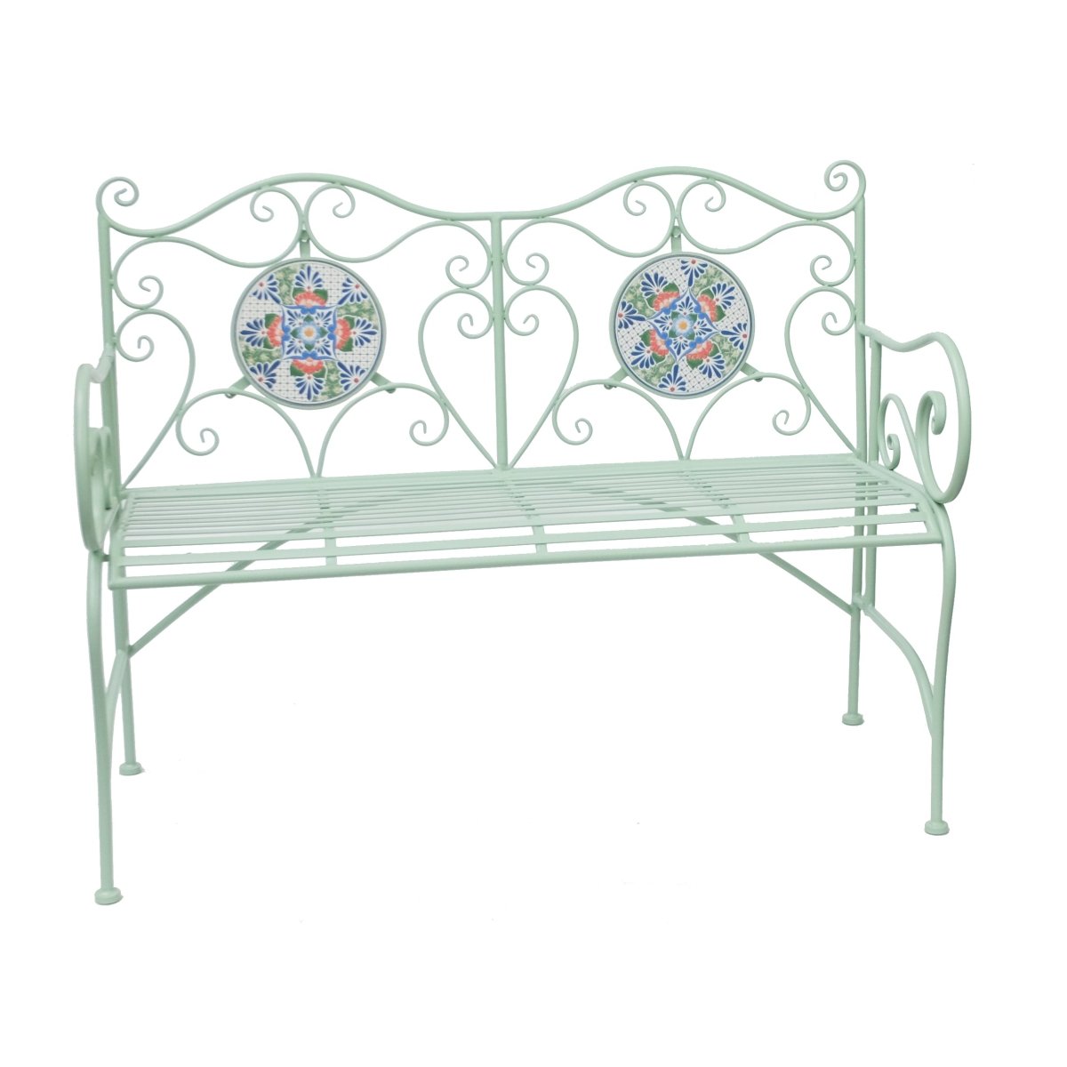 Mosaic Garden Bench | Green - OPULENT co