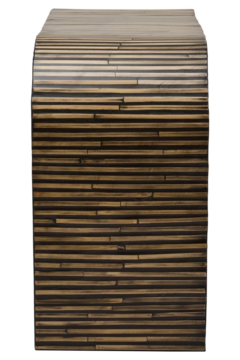 Nivara Bamboo Inlay Curved Console Table - OPULENT Co