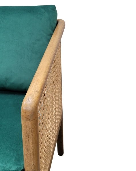 Rattan Occasional Chair in Green - OPULENT Co