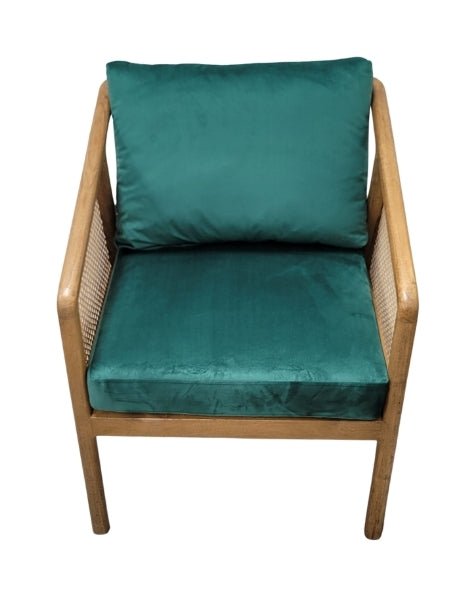 Rattan Occasional Chair in Green - OPULENT Co