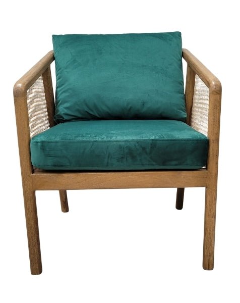 Rattan Occasional Chair in Green - OPULENT Co