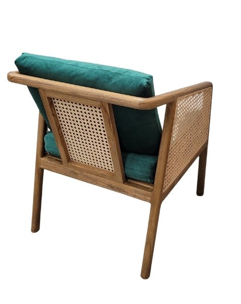 Rattan Occasional Chair in Green - OPULENT Co