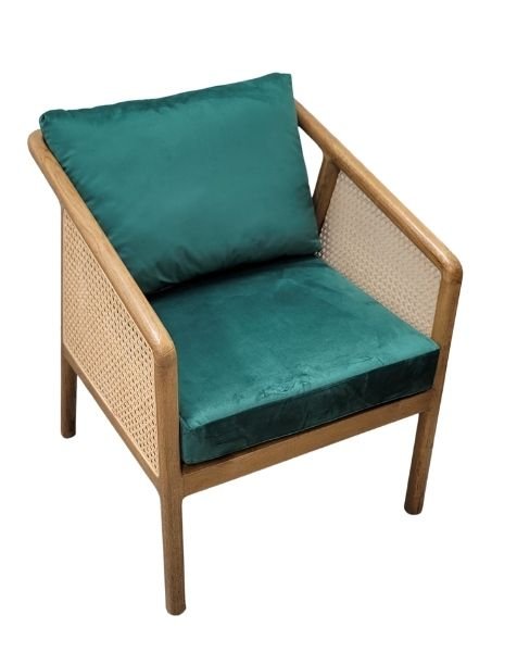 Rattan Occasional Chair in Green - OPULENT Co