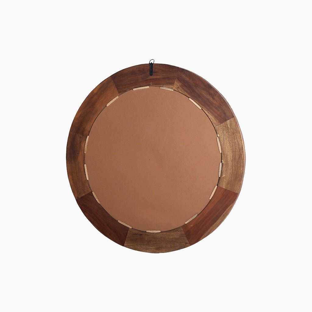 Ruh Round Reclaimed Wood Mirror - OPULENT Co