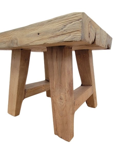Rustic Teak Small Stool - OPULENT Co