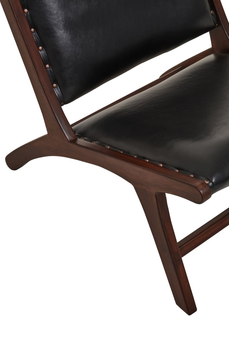 Sapa Genuine Black Cow Leather Chair - OPULENT Co
