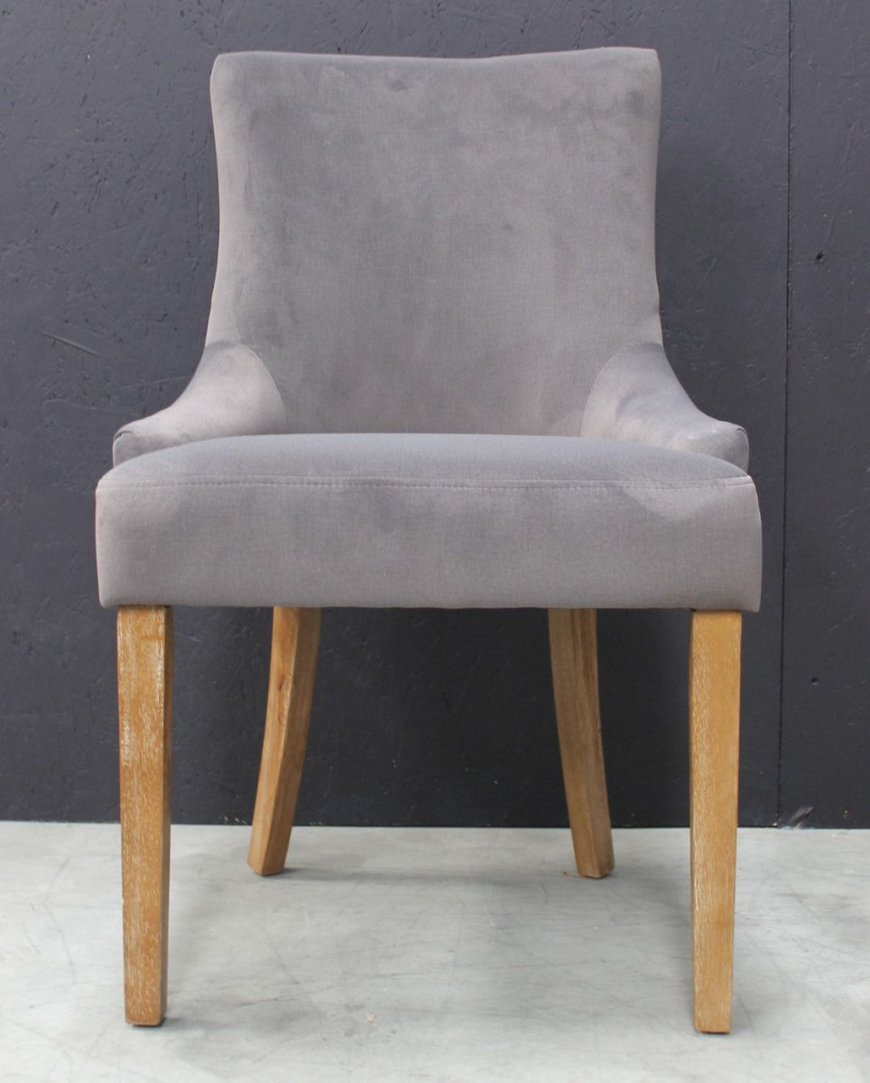Scott Dining Chair in Velvet Dark Grey - OPULENT Co