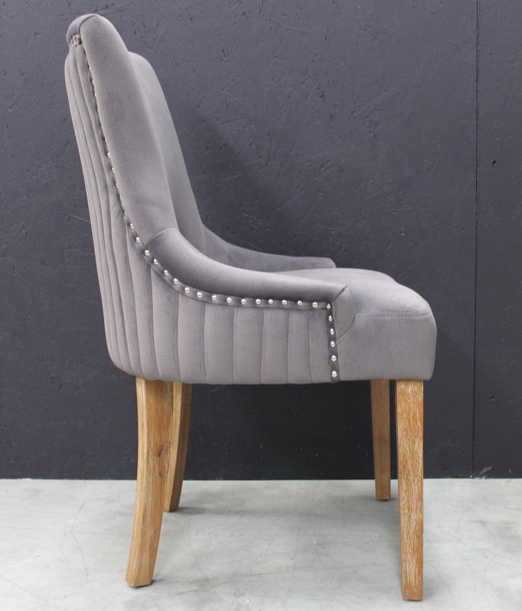 Scott Dining Chair in Velvet Dark Grey - OPULENT Co