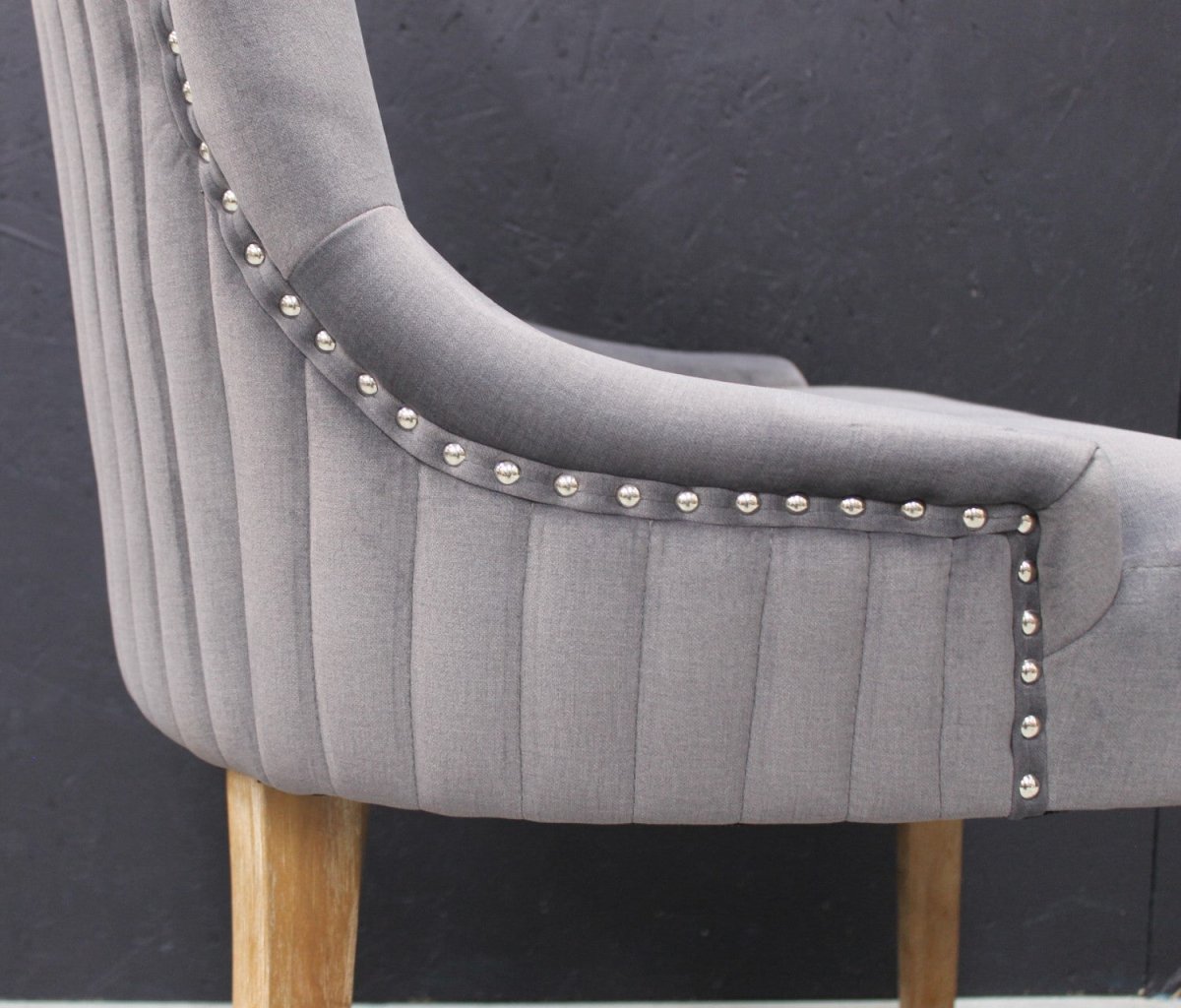 Scott Dining Chair in Velvet Dark Grey - OPULENT Co