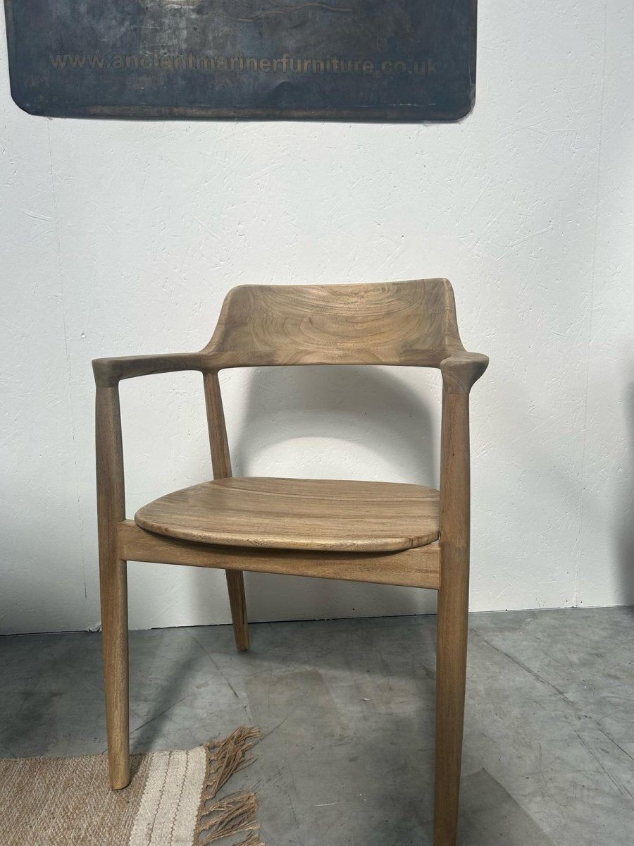 Shoreditch Dining Chair with Arms in Teak - OPULENT Co