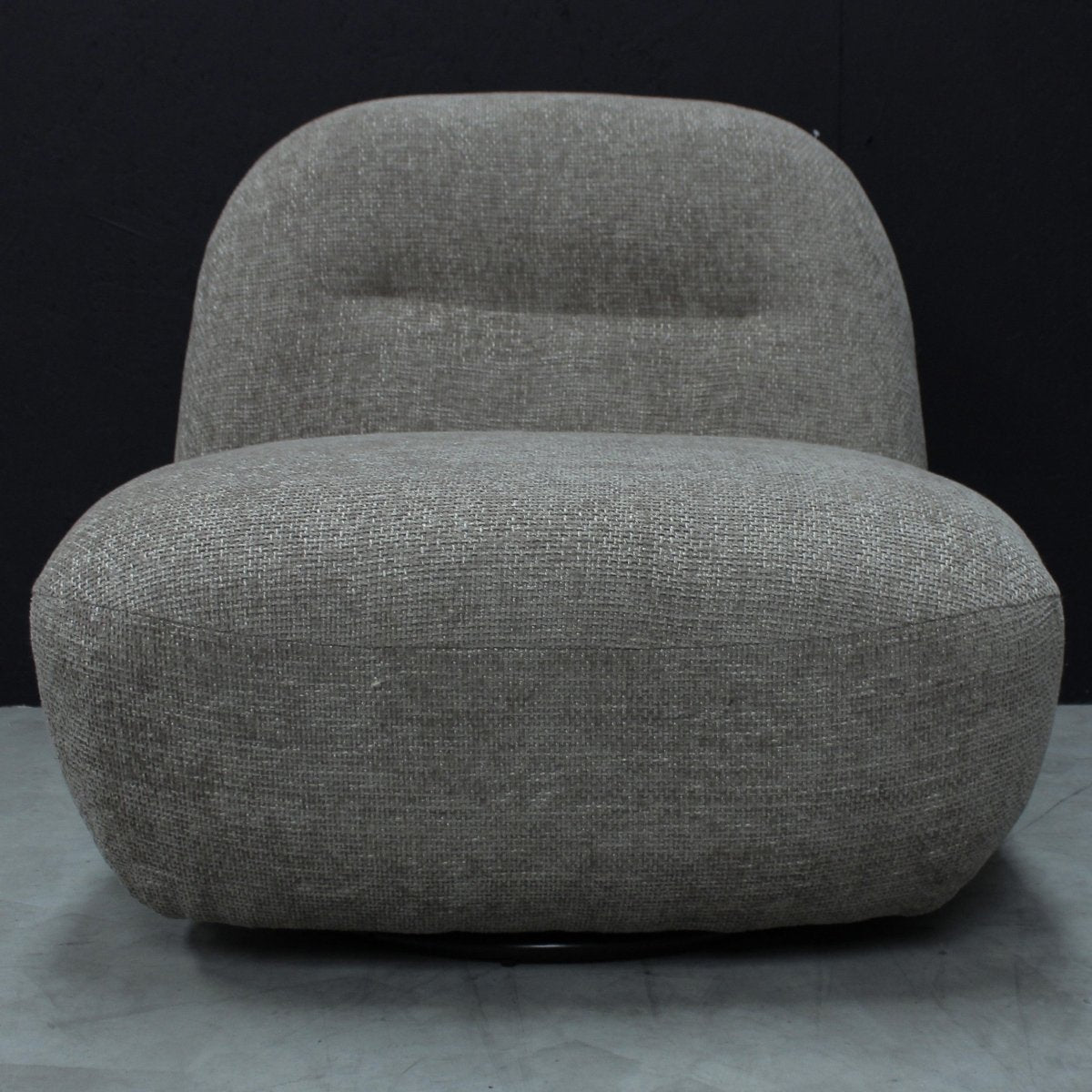 Sienna Oversized Swivel Chair in Boucle Stone - OPULENT Co