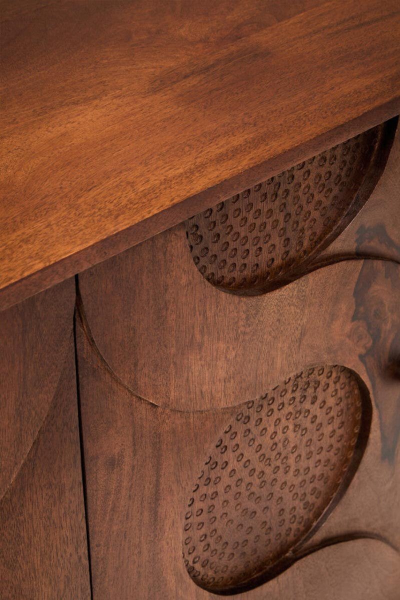 Silvara Four Door Mango Wood Hammered Sideboard - OPULENT Co