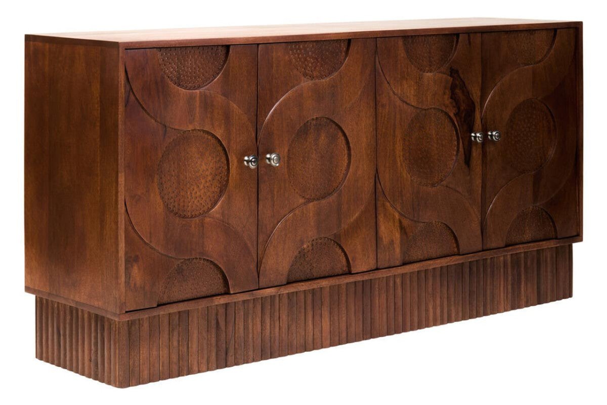 Silvara Four Door Mango Wood Hammered Sideboard - OPULENT Co