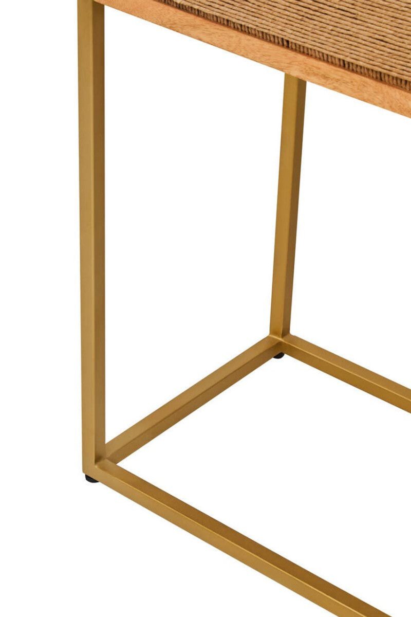 Teyora Paper Rope Detail Two Door Mango Wood Cabinet - OPULENT Co