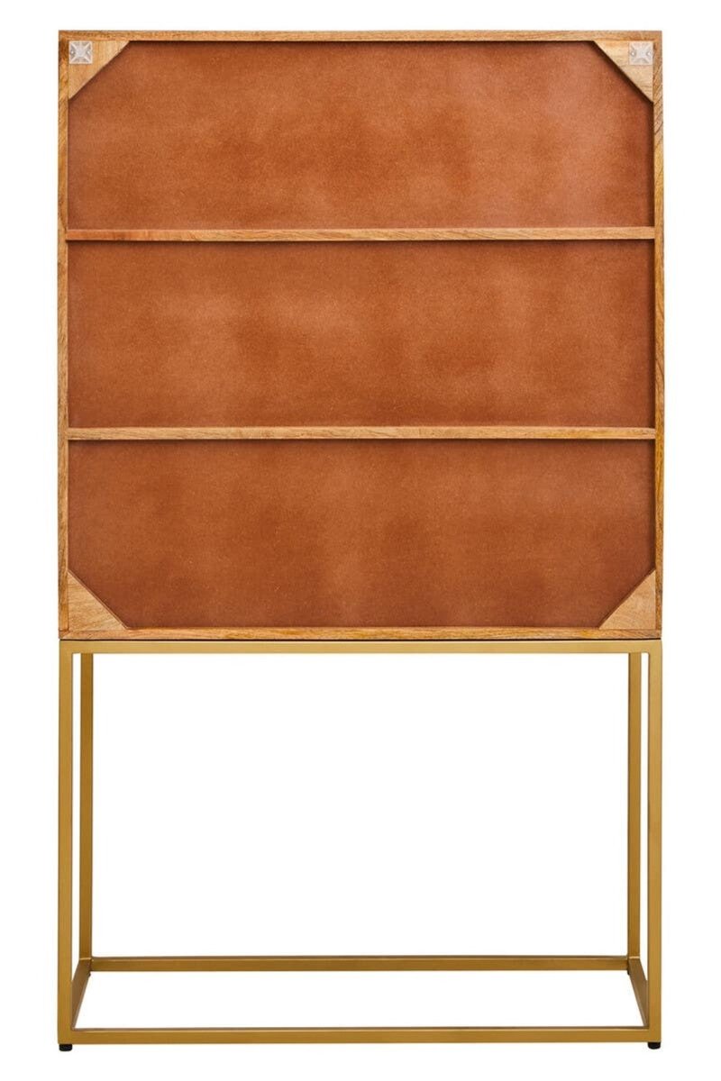 Teyora Paper Rope Detail Two Door Mango Wood Cabinet - OPULENT Co