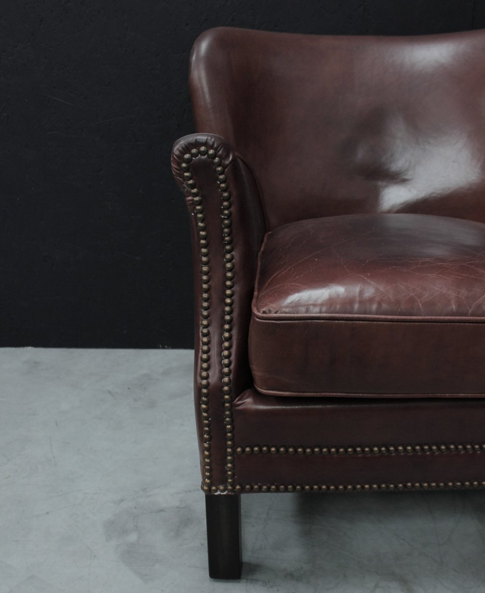 Vintage Brown Leather Club Chair - OPULENT Co
