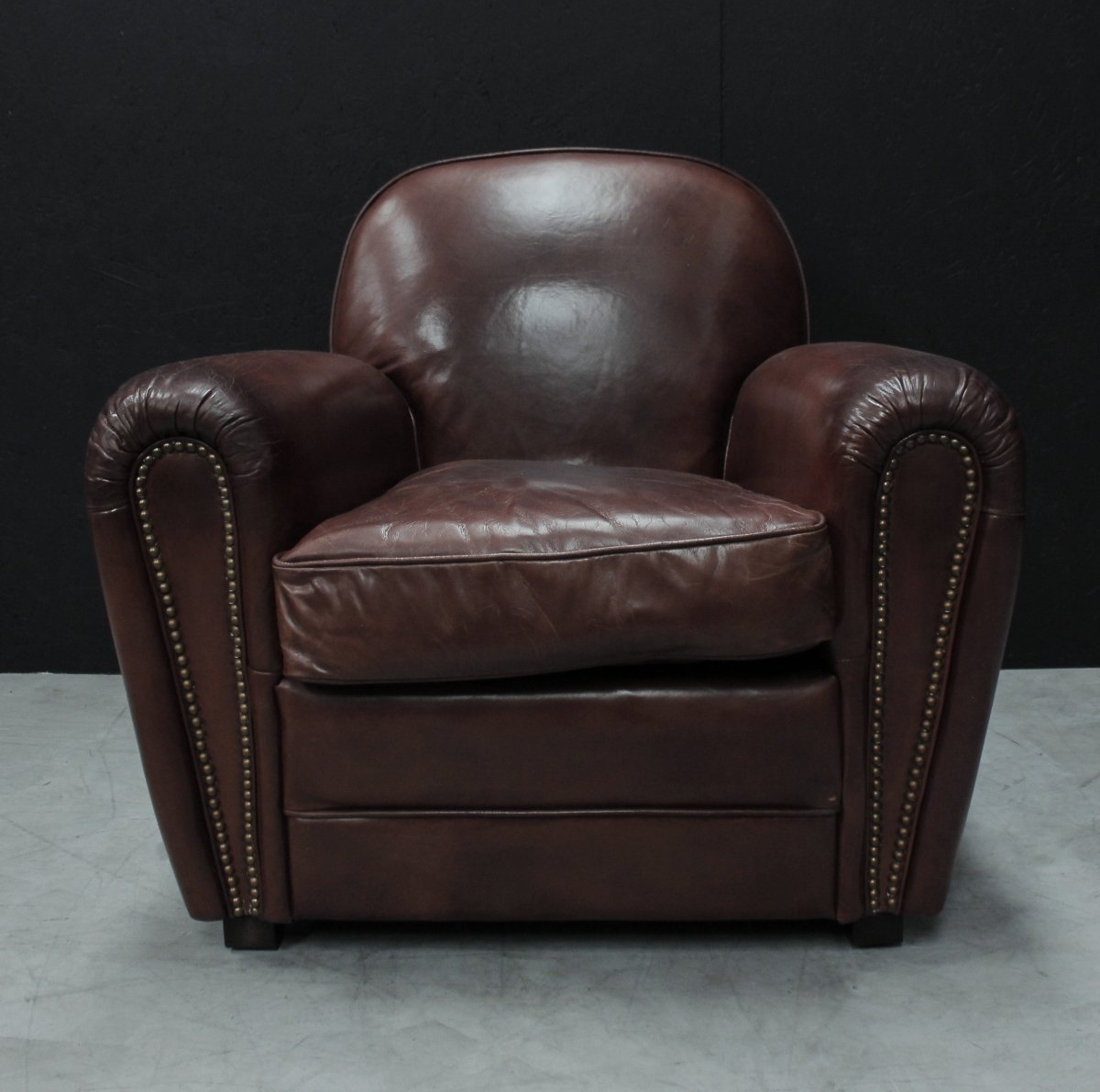 Vintage Leather Art Deco Style Armchair - OPULENT Co