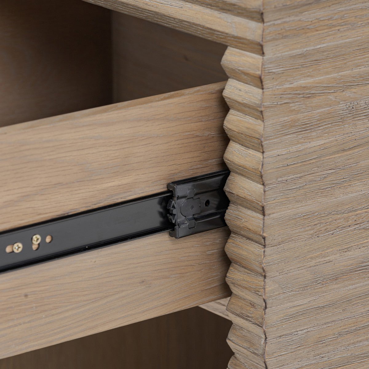 Wickham Ribbed Oak Bedside | 1 Drawer - OPULENT co