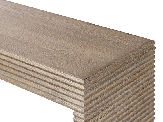 Wickham Ribbed Oak Console - OPULENT co