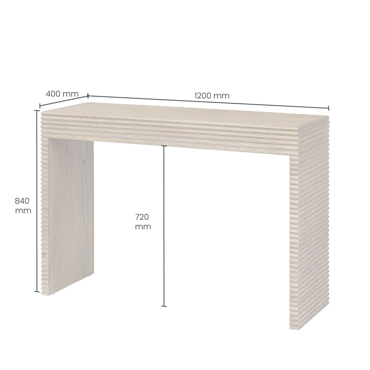 Wickham Ribbed Oak Console - OPULENT co
