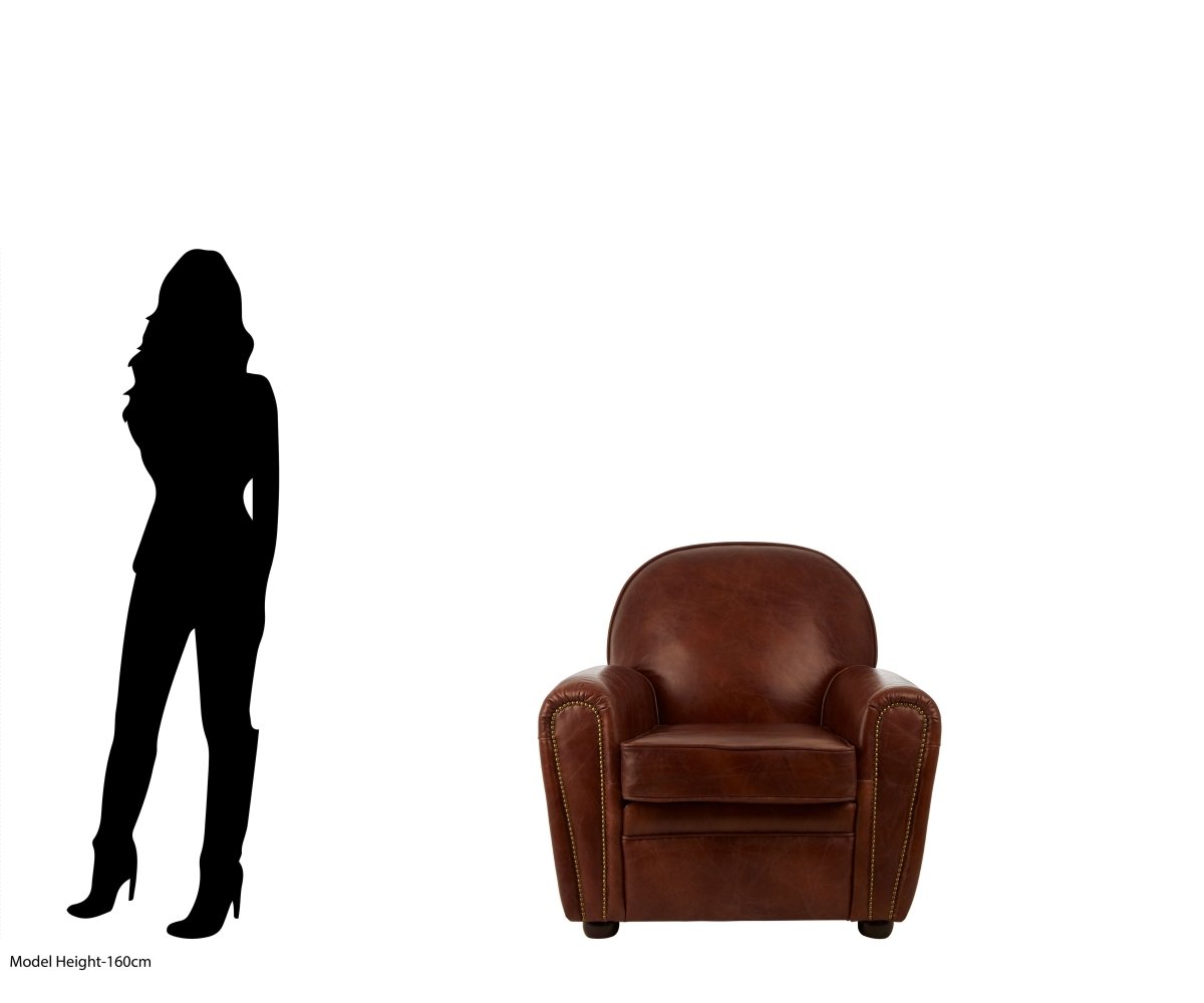 Winston Coffee Leather Classic Armchair - OPULENT co