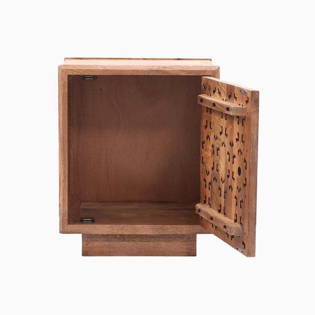Zaayah Cut Work Wooden Side Table - OPULENT Co