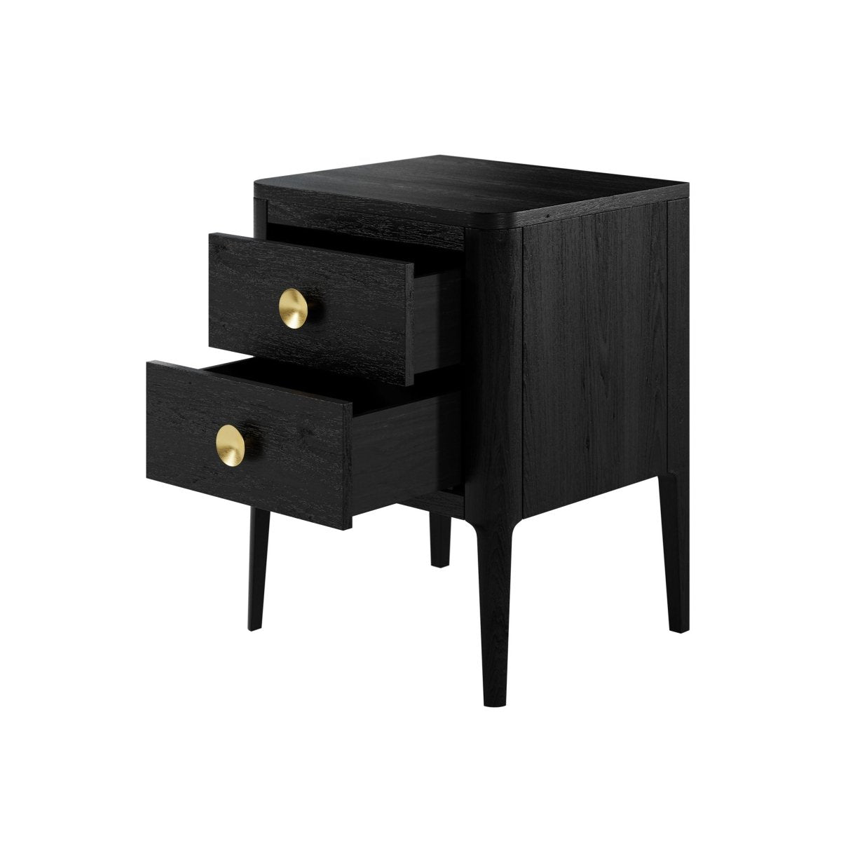 Abberley Bedside - 2 Drawer Black - OPULENT co