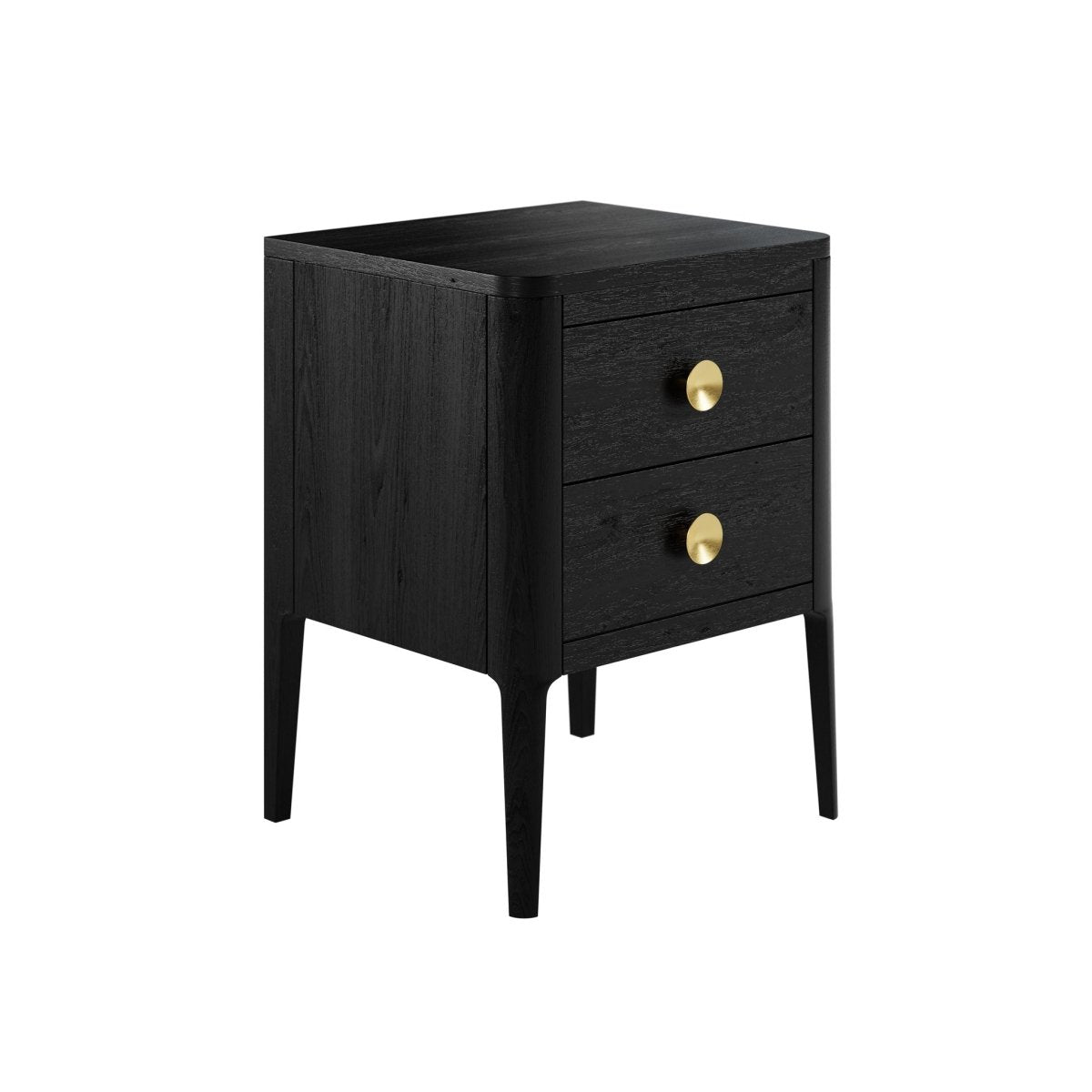 Abberley Bedside - 2 Drawer Black - OPULENT co