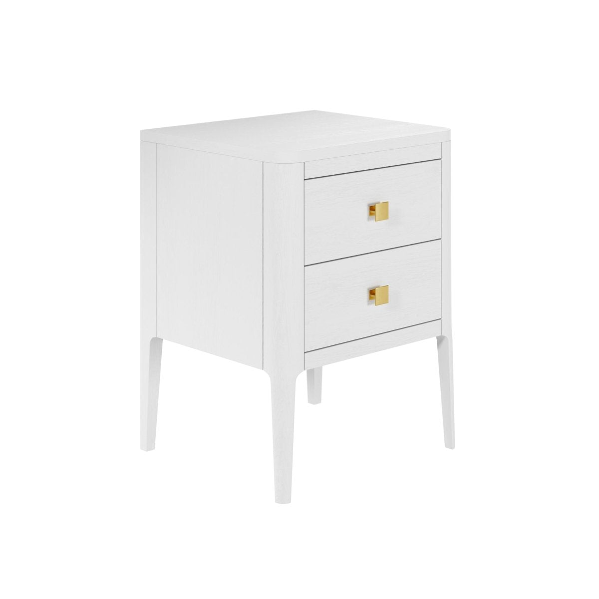 Abberley Bedside - 2 Drawers - White - OPULENT co