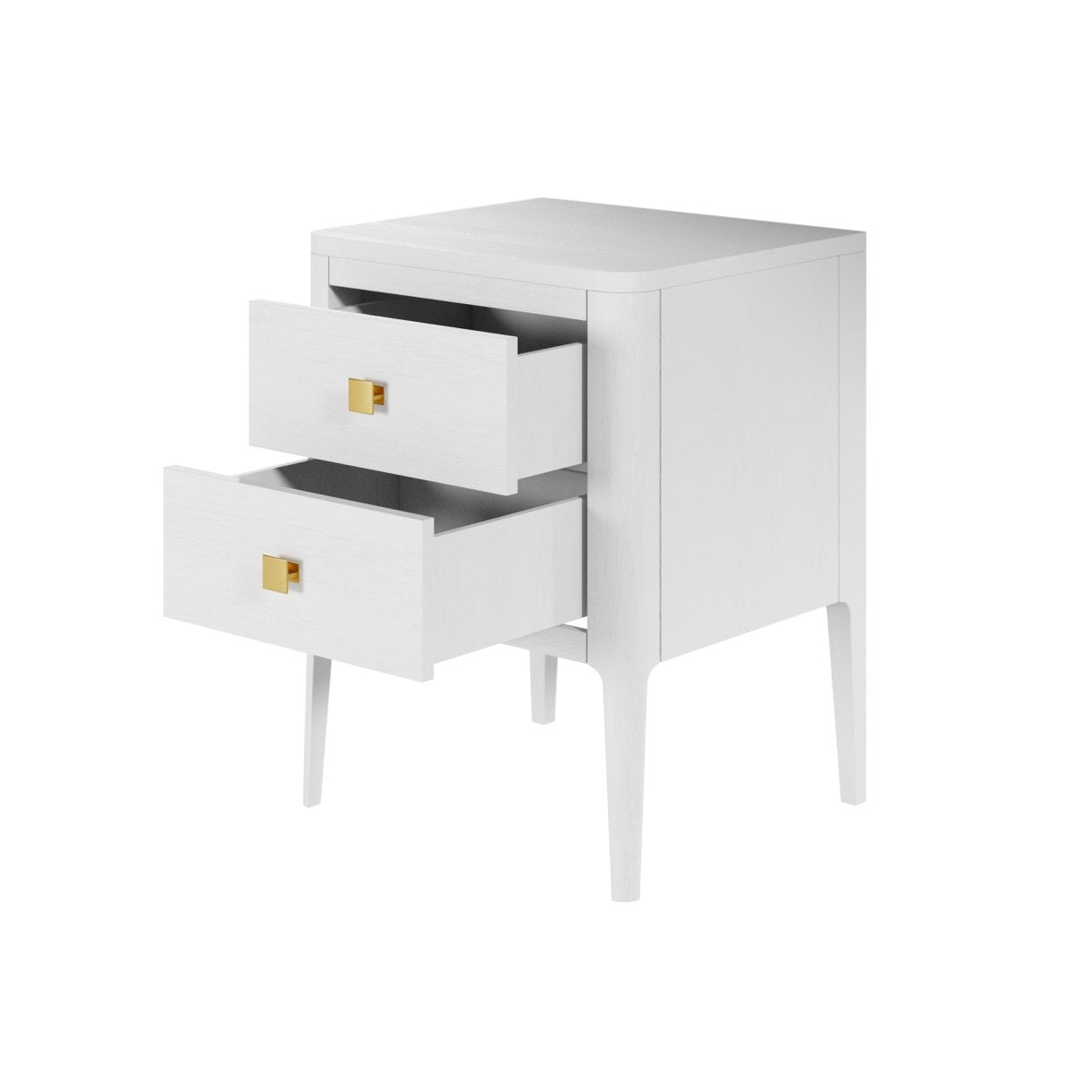 Abberley Bedside - 2 Drawers - White - OPULENT co