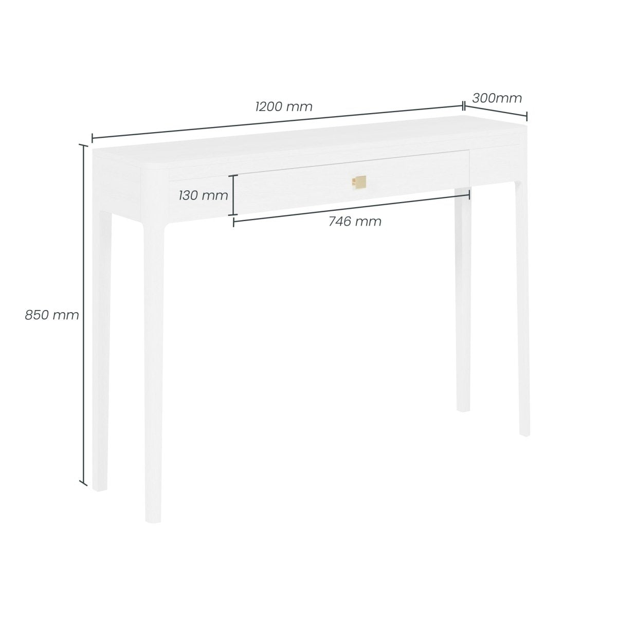 Abberley Console - White - OPULENT co