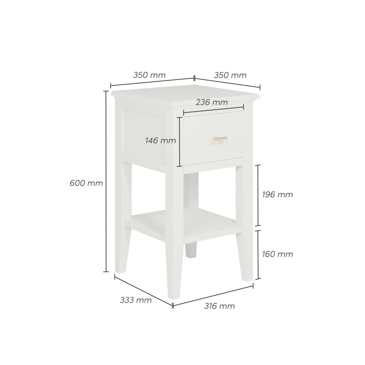 Chilworth Bedside | Grey - OPULENT co