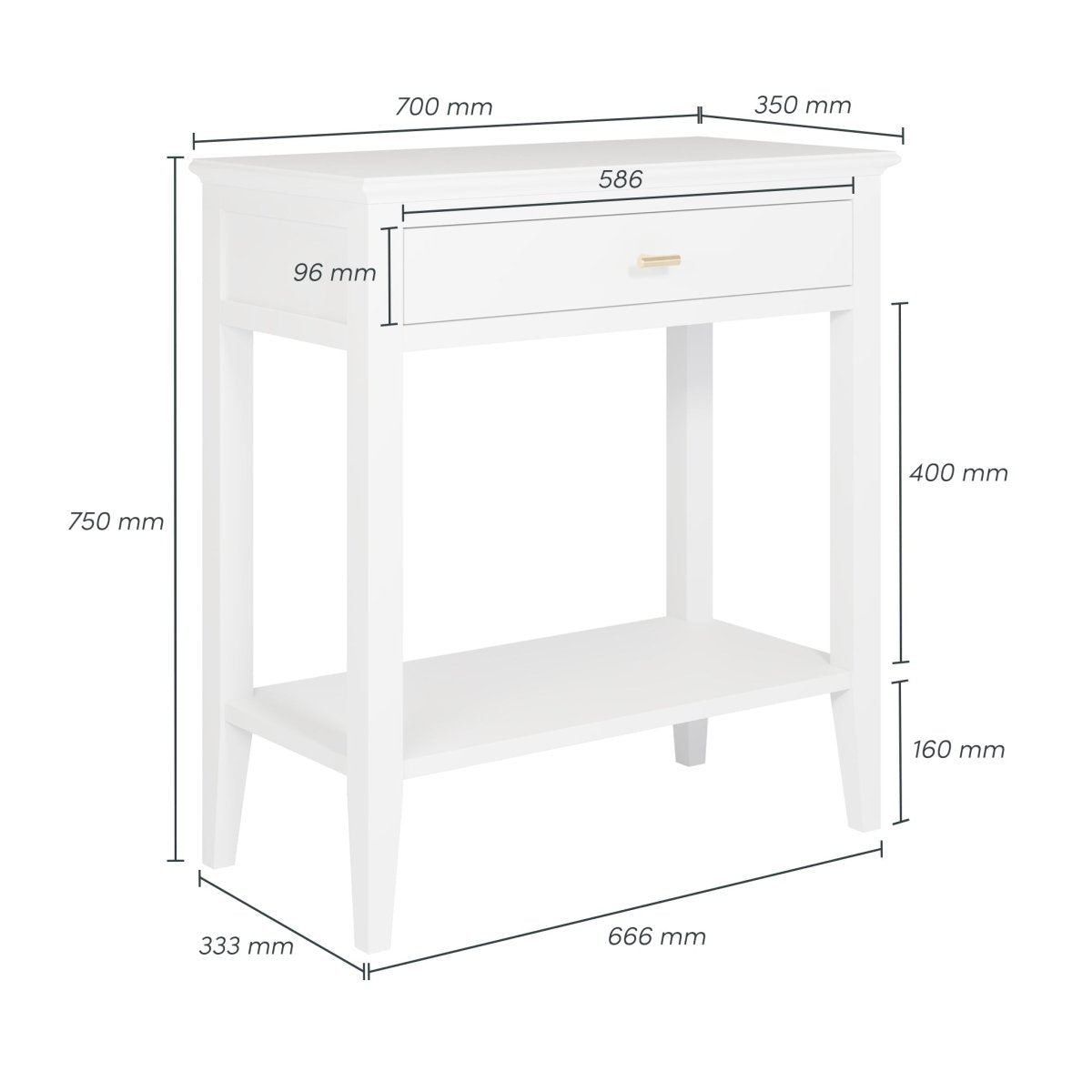 Chilworth Console - White - OPULENT co