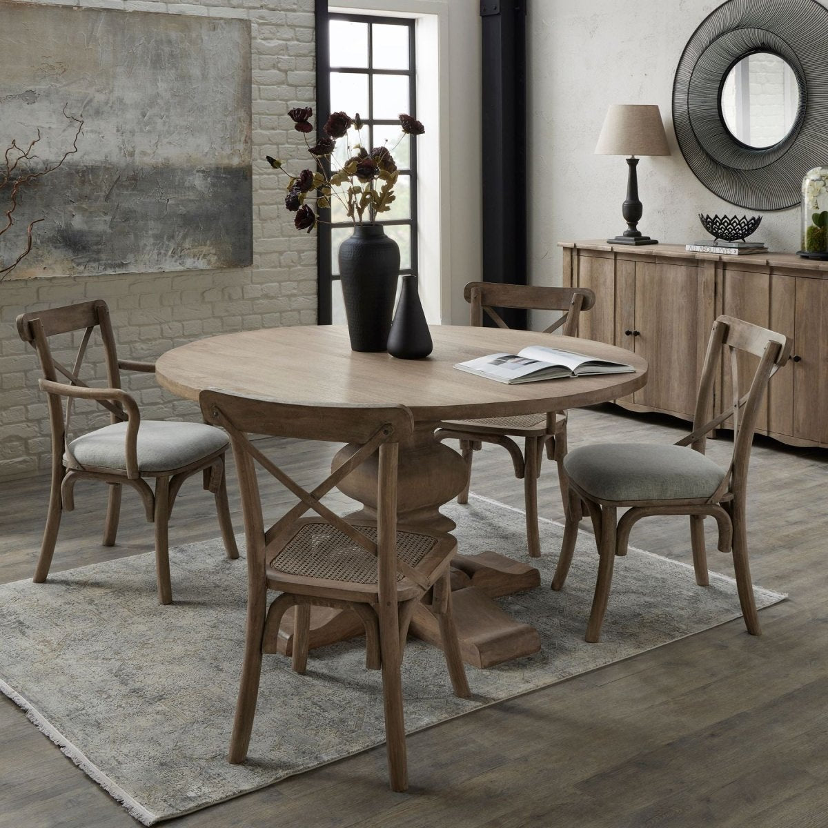 Copgrove Collection Round Pedestal Dining Table - OPULENT co