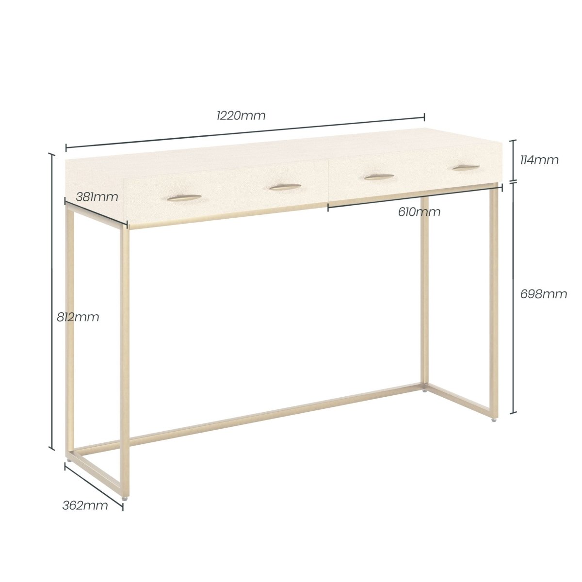 Hampton Console | Ivory Shagreen - OPULENT co