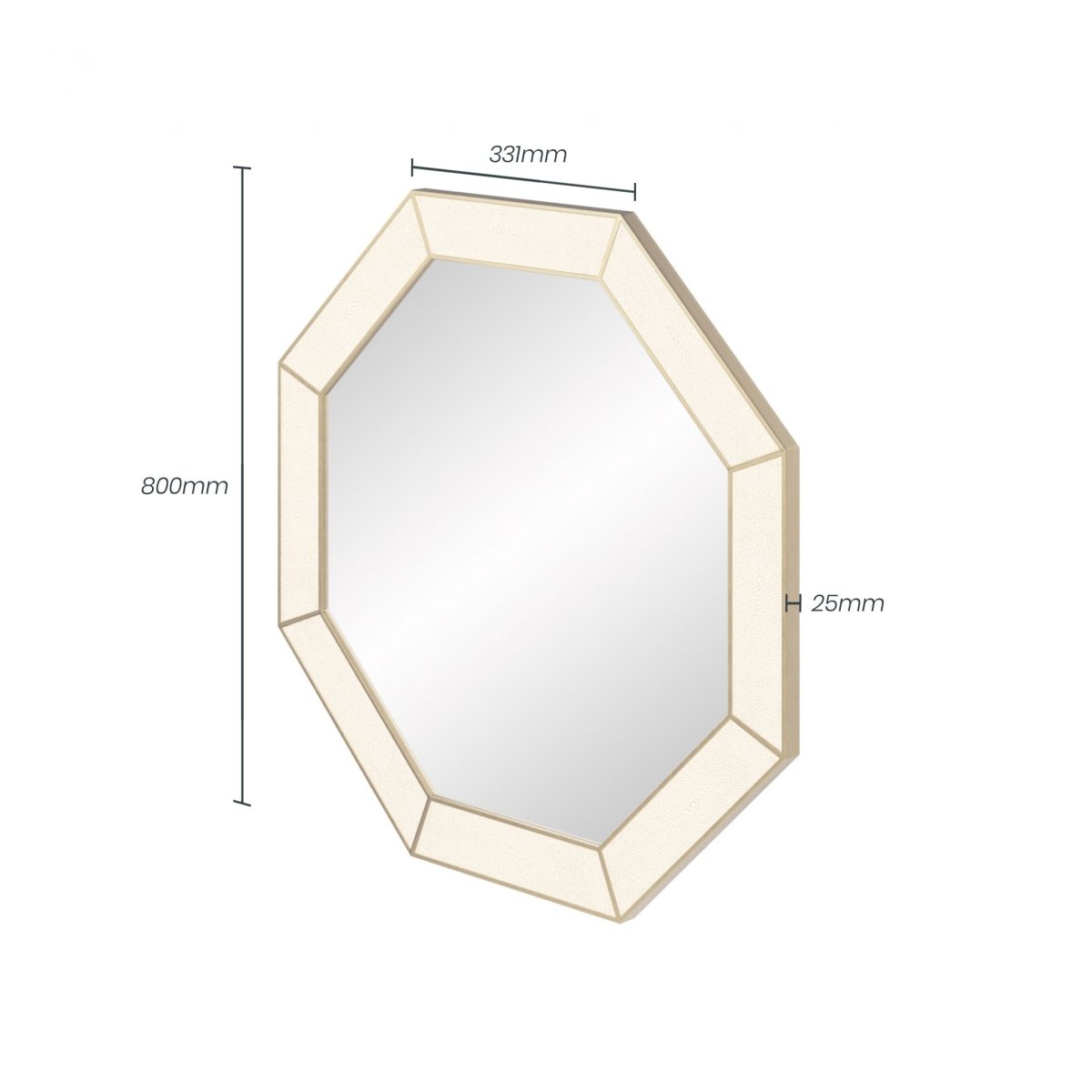 Hampton Mirror | Octagon | Ivory Shagreen - OPULENT co