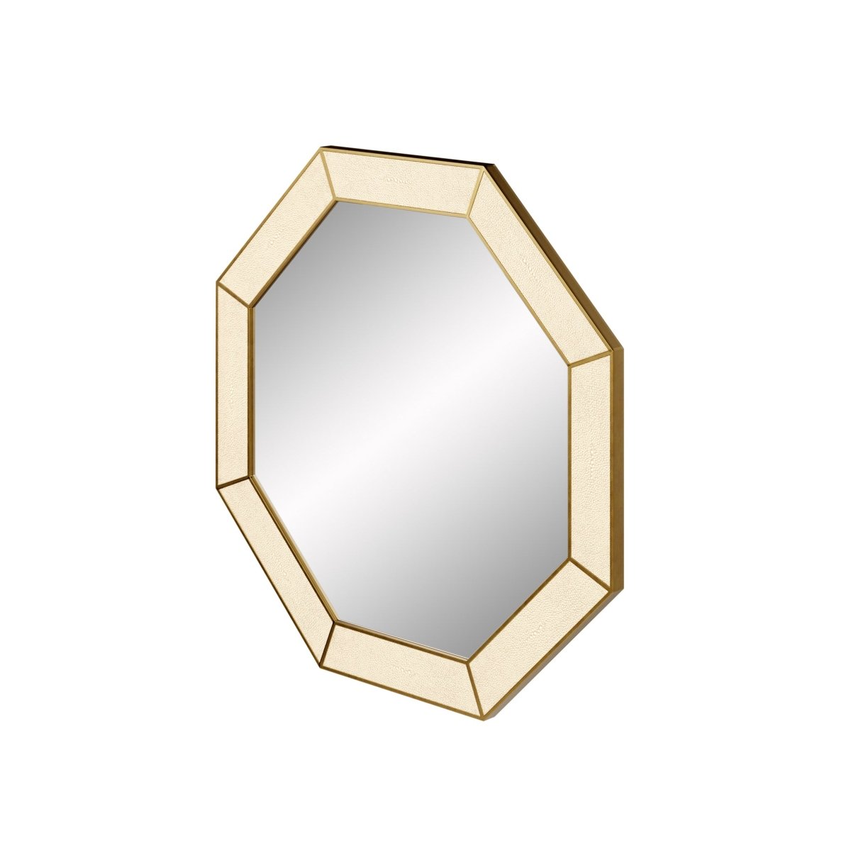 Hampton Mirror | Octagon | Ivory Shagreen - OPULENT co