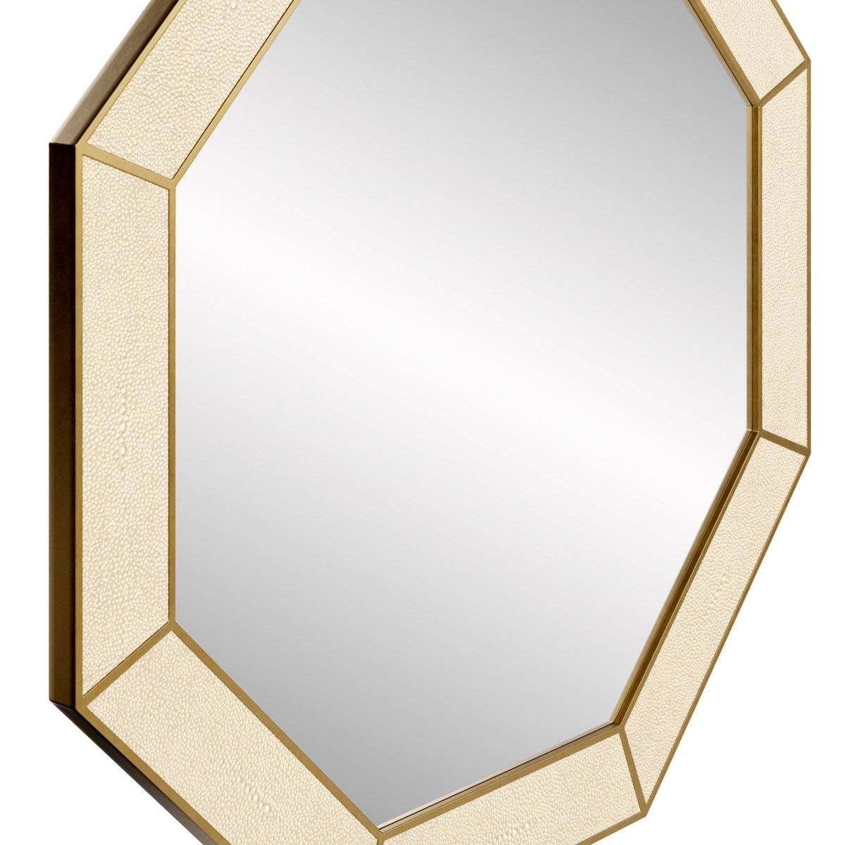 Hampton Mirror | Octagon | Ivory Shagreen - OPULENT co