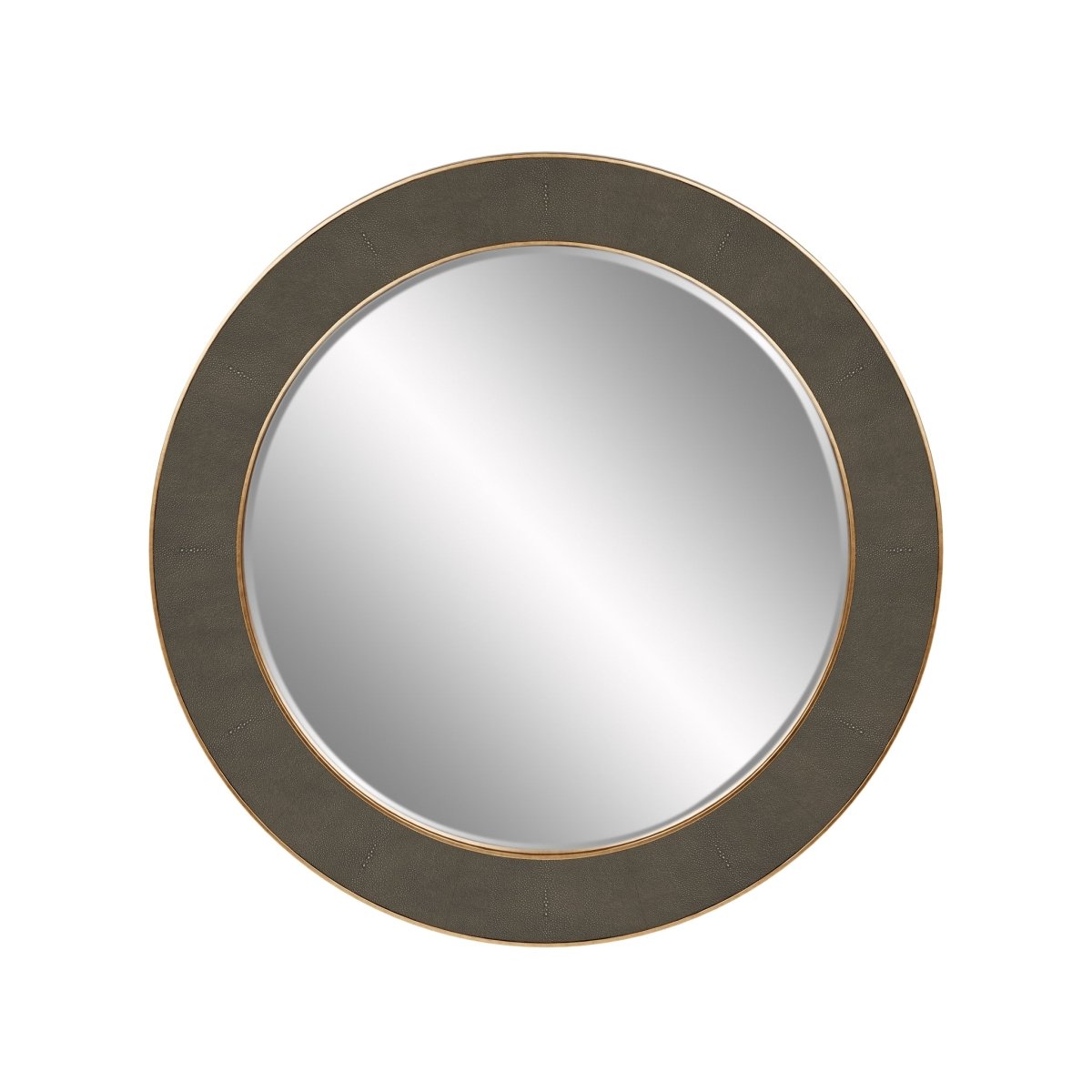 Hampton Mirror | Round | Grey Shagreen - OPULENT co