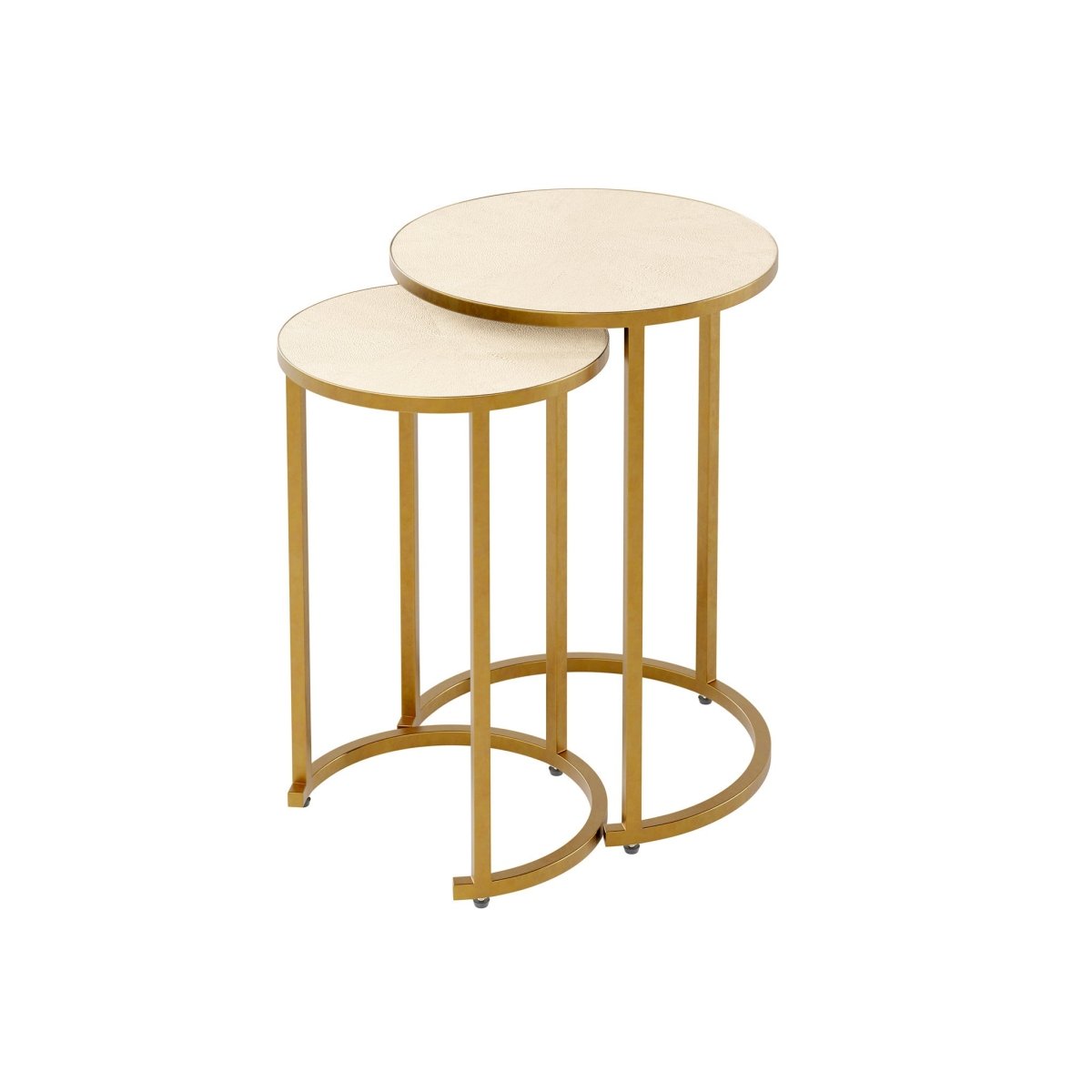 Hampton Nest Table | Ivory Shagreen | 2 piece - OPULENT co