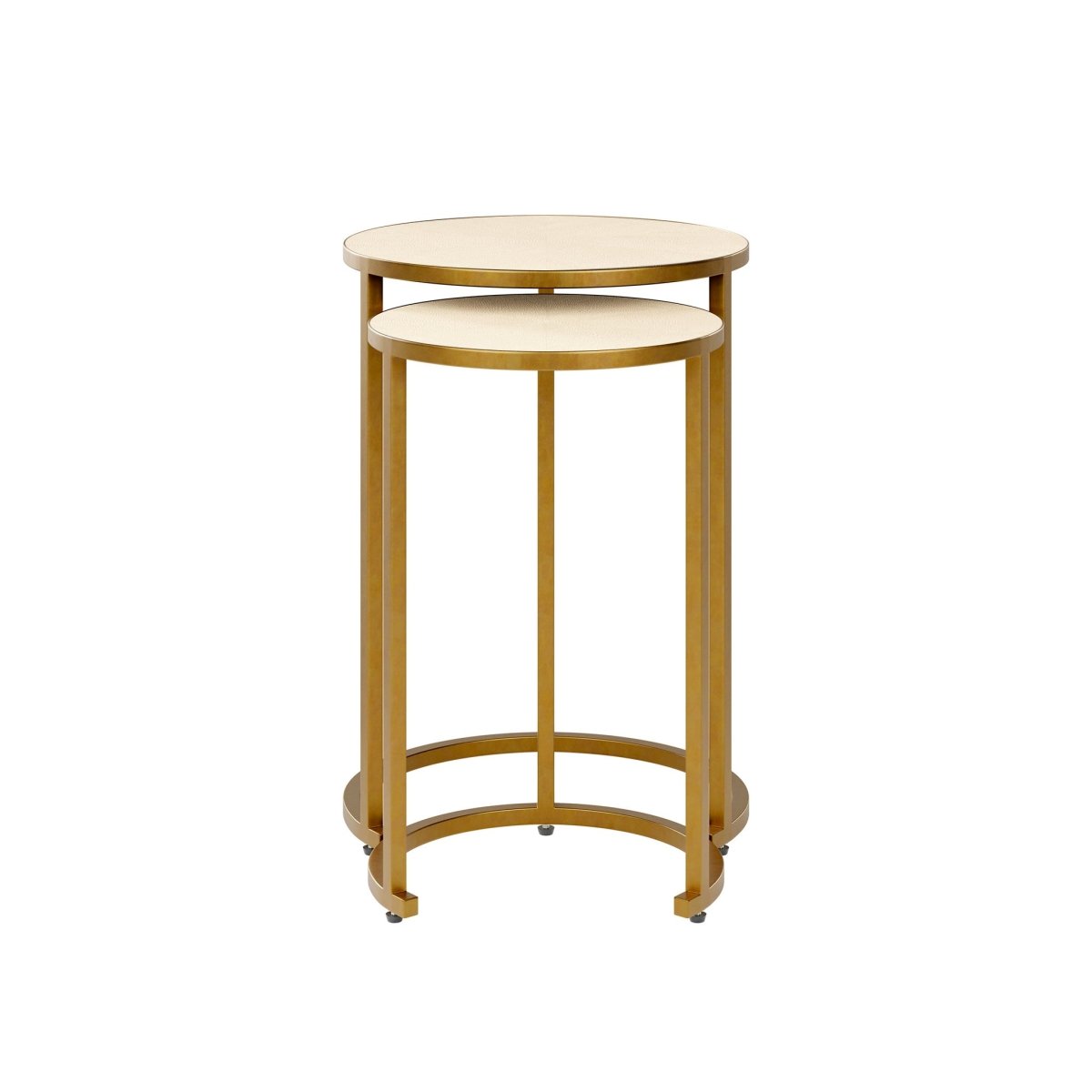 Hampton Nest Table | Ivory Shagreen | 2 piece - OPULENT co