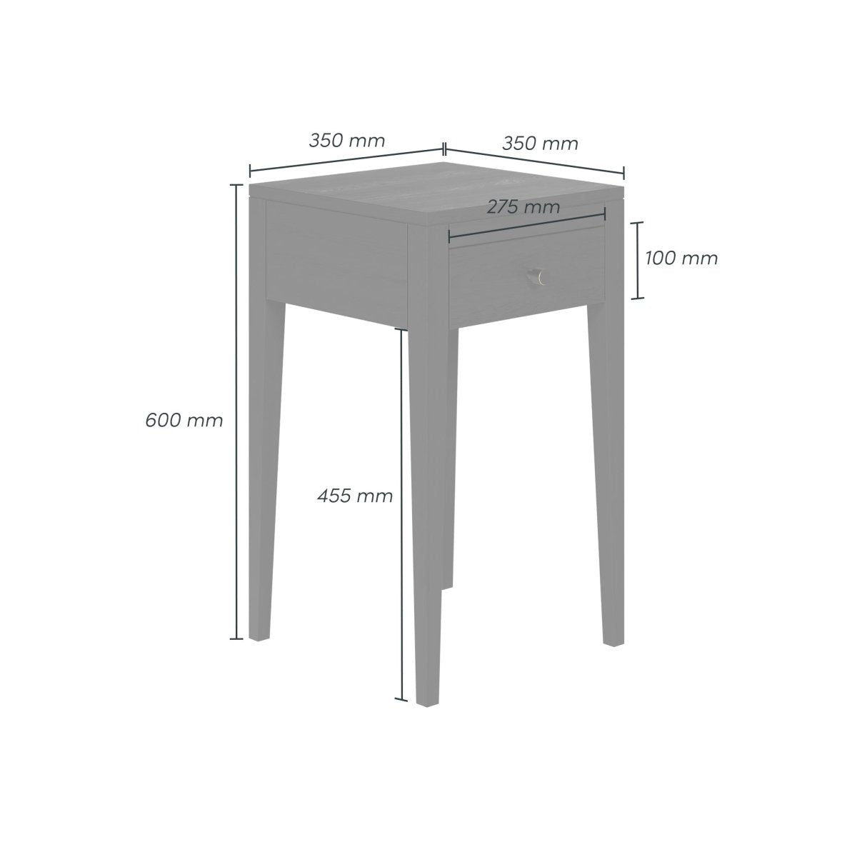 Radford Bedside | Black | 1 Drawer - OPULENT co