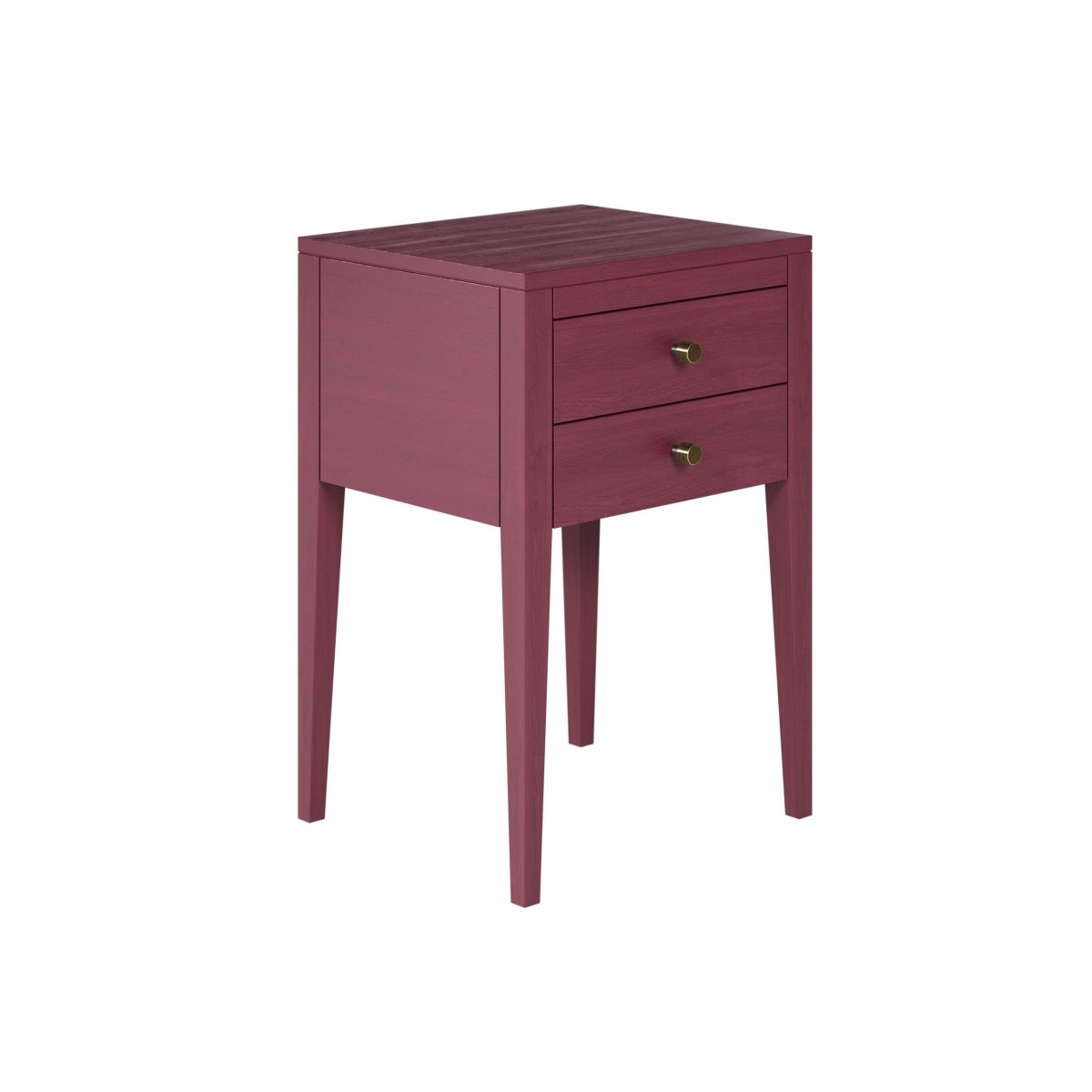 Radford Bedside | Red | 2 Drawers - OPULENT co