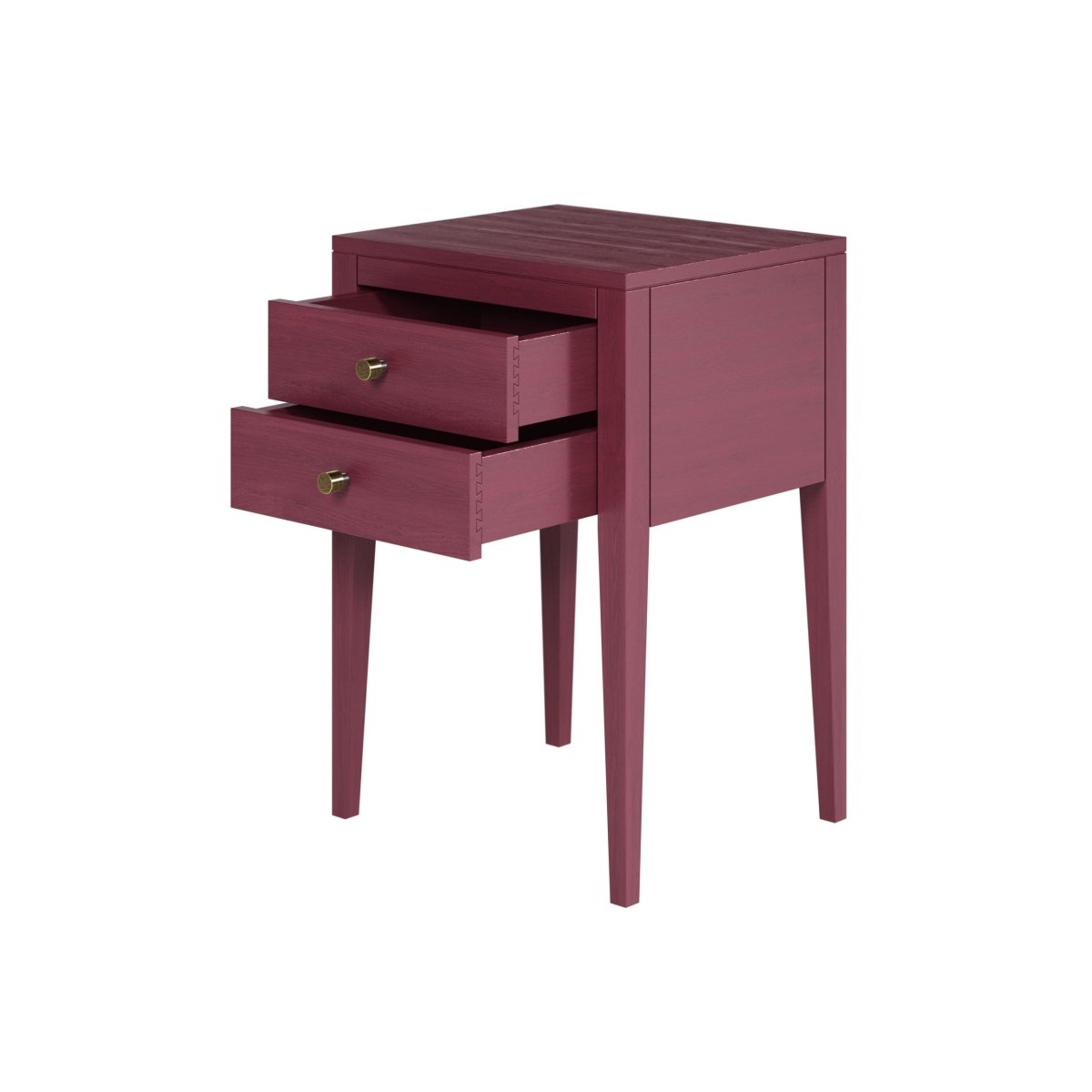 Radford Bedside | Red | 2 Drawers - OPULENT co