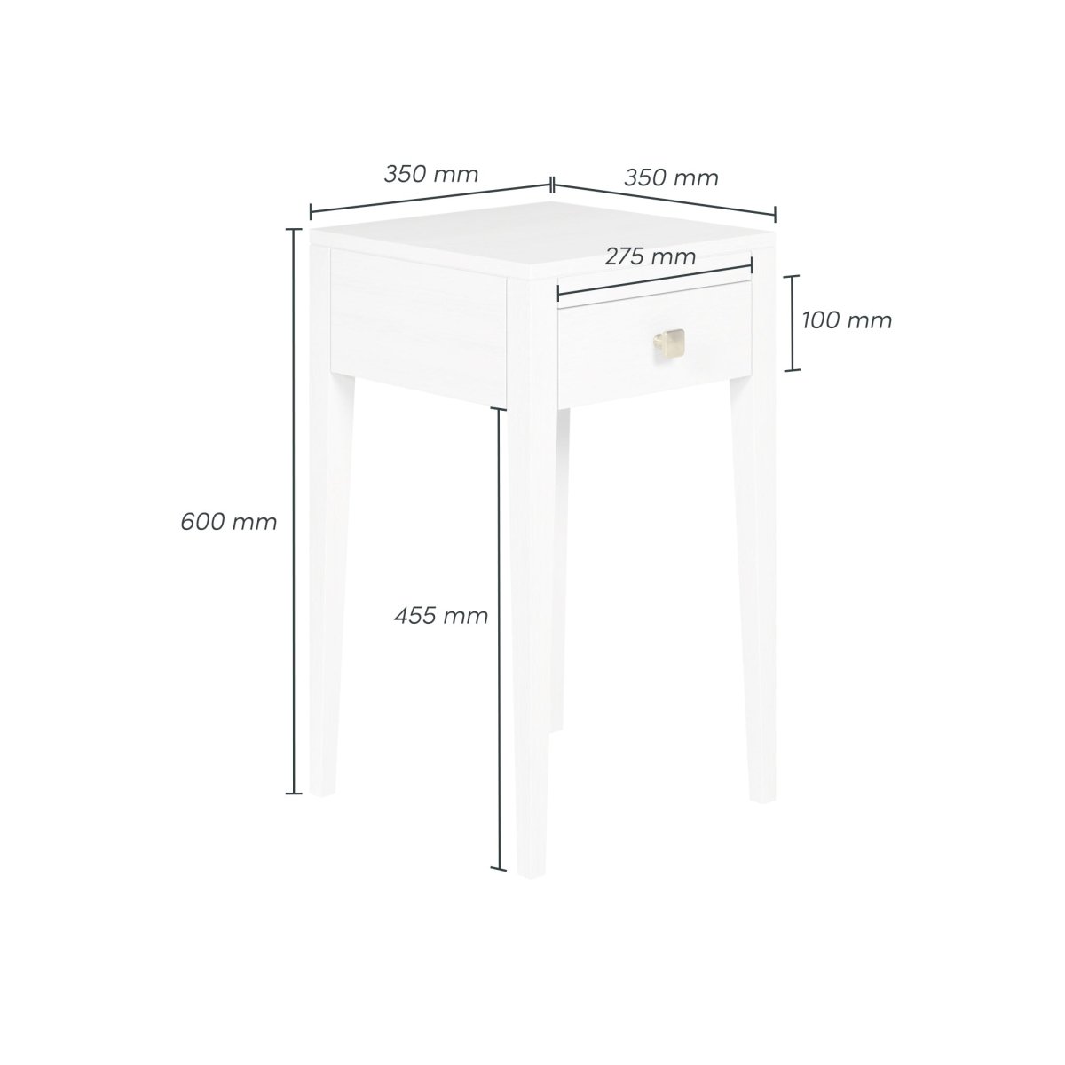 Radford Bedside | White | 1 Drawer - OPULENT co