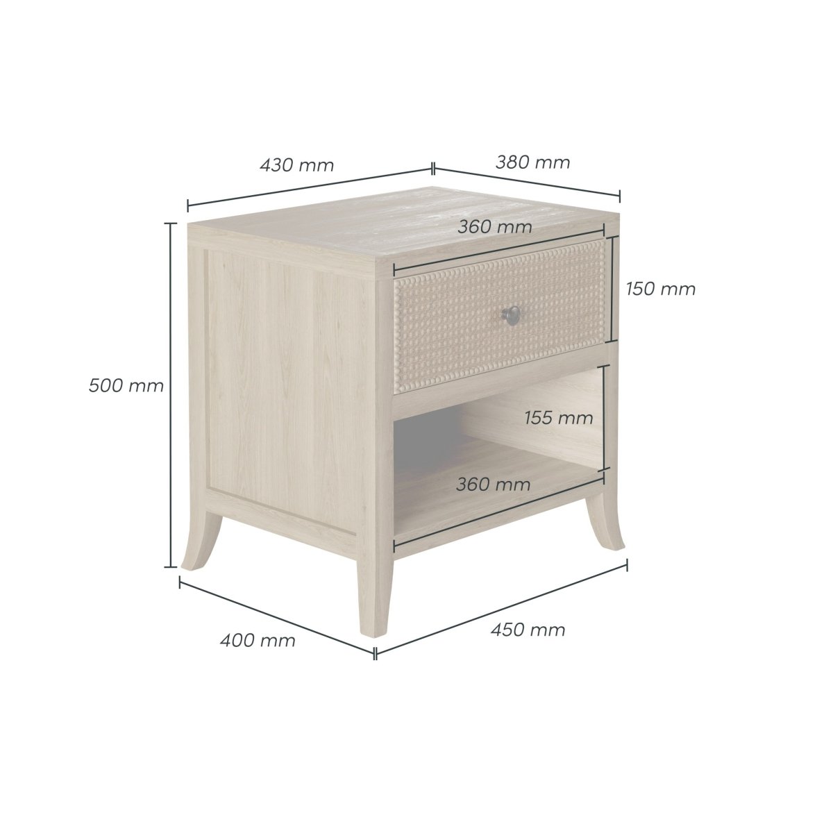 Witley Bedside | One Drawer - OPULENT co