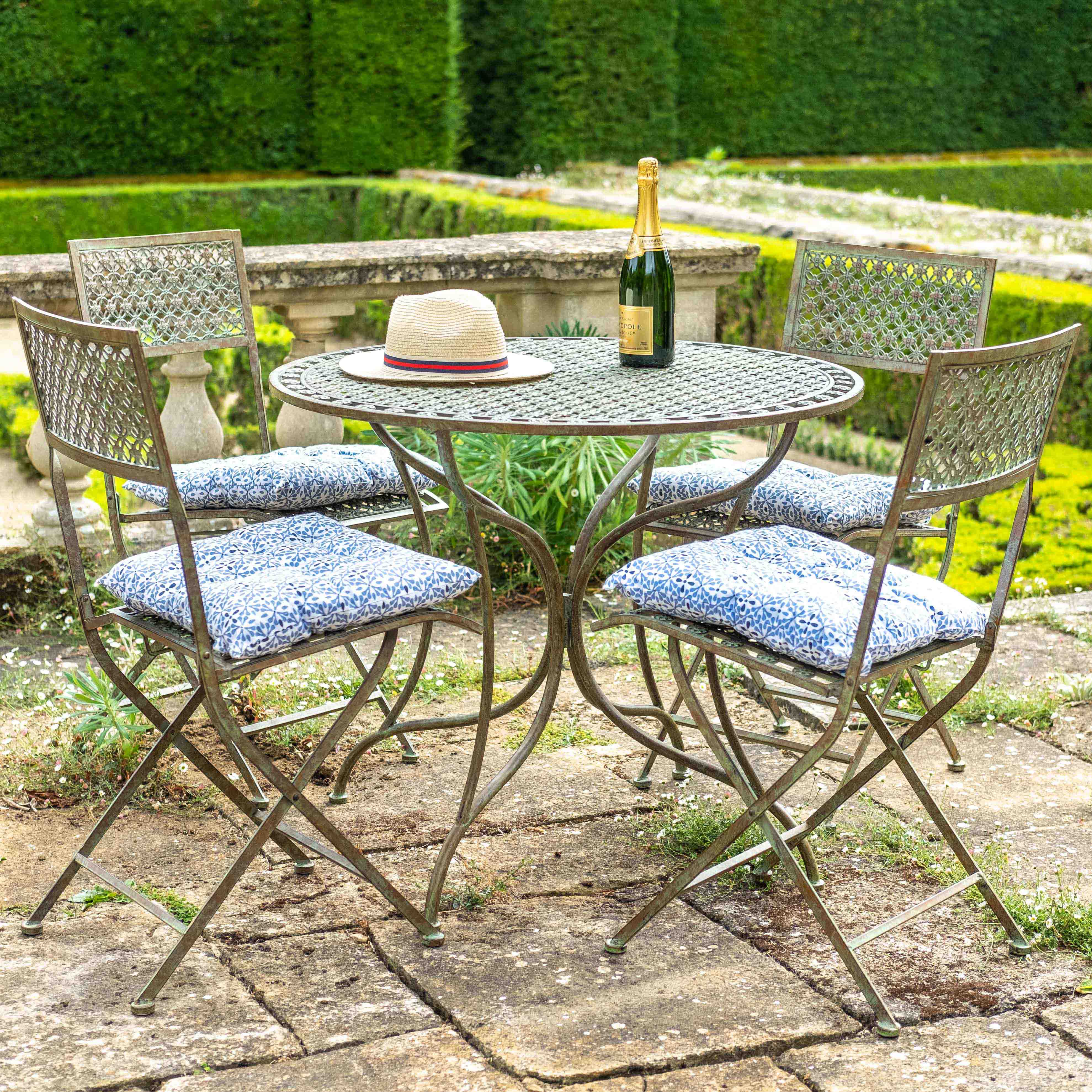 Marlborough 5 Piece Bistro Set | Antique Blue Rust